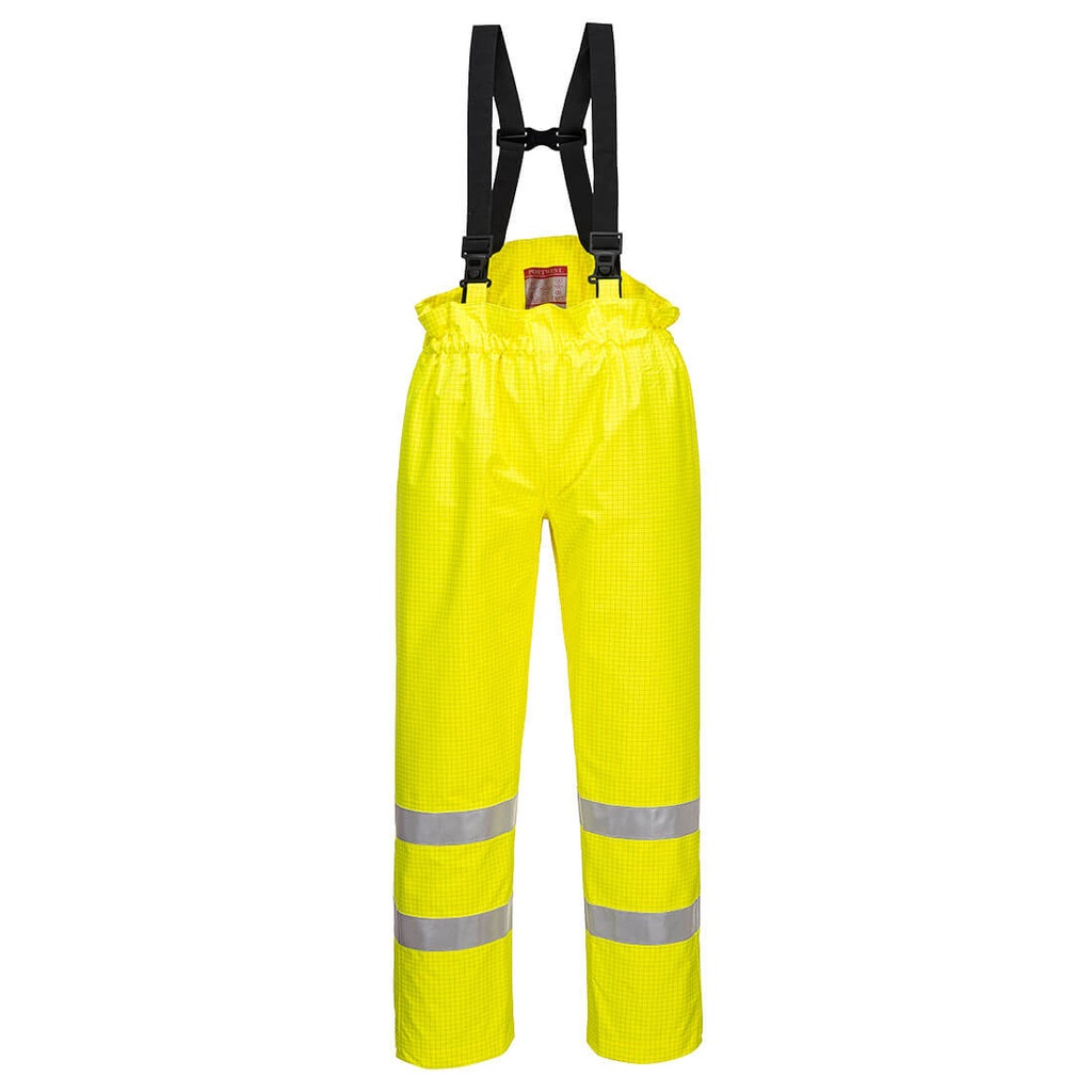 Pantaloni shell impermeabili ignifughi alta visibilità Bizflame Rain – Giallo