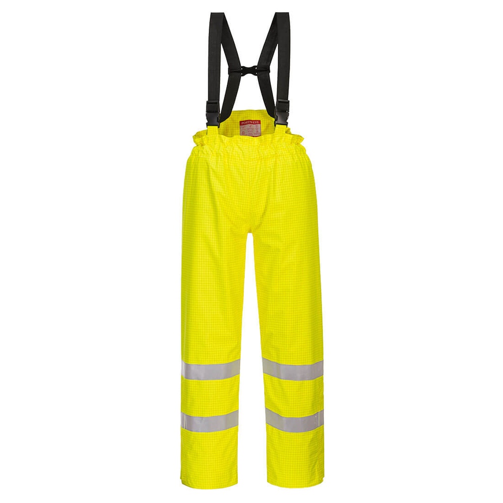 Pantaloni impermeabili ignifughi alta visibilità Bizflame Rain foderati – Giallo