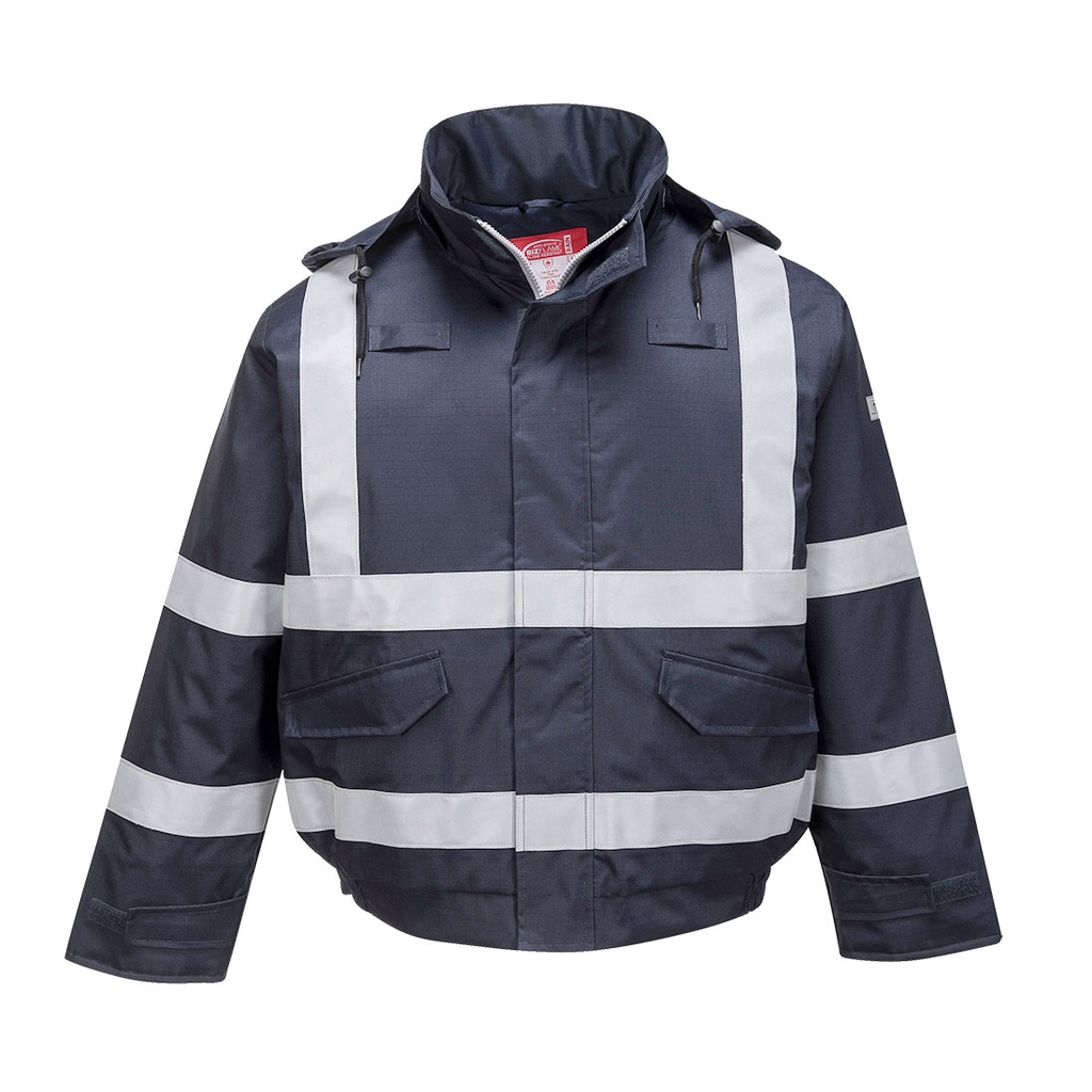 Bomber invernale impermeabile ignifugo Bizflame Rain – Blu navy chiaro