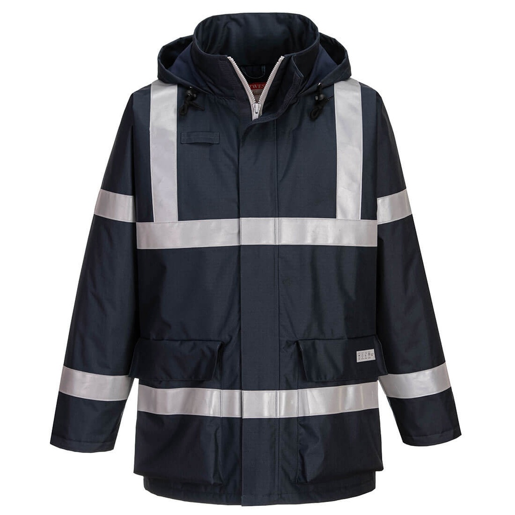 Giacca invernale impermeabile ignifuga Bizflame Rain – Blu navy chiaro