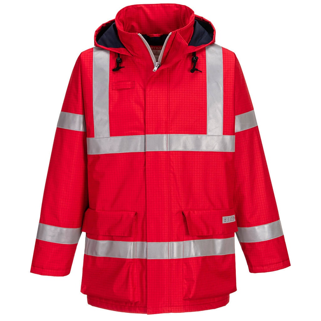 Giacca invernale impermeabile ignifuga Bizflame Rain – Rosso