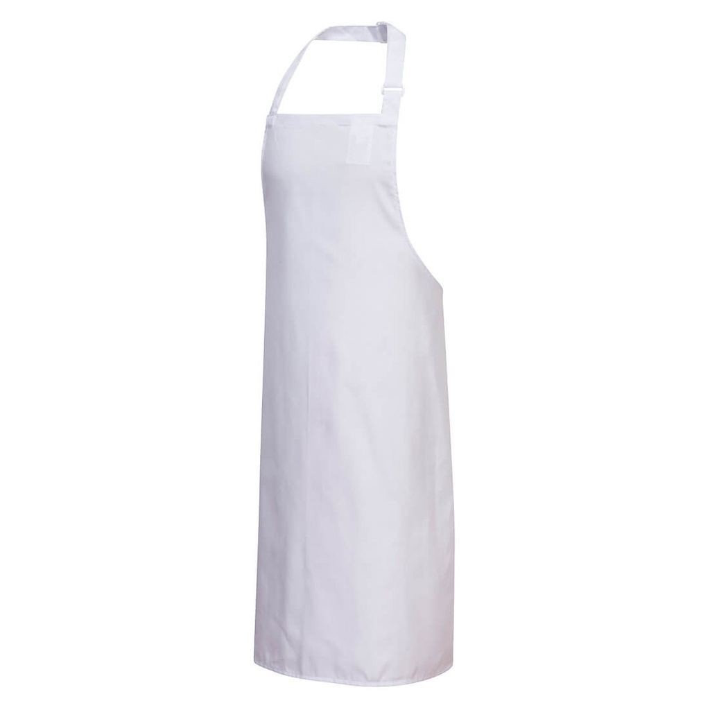 Grembiule con pettorina in policotone – Bianco