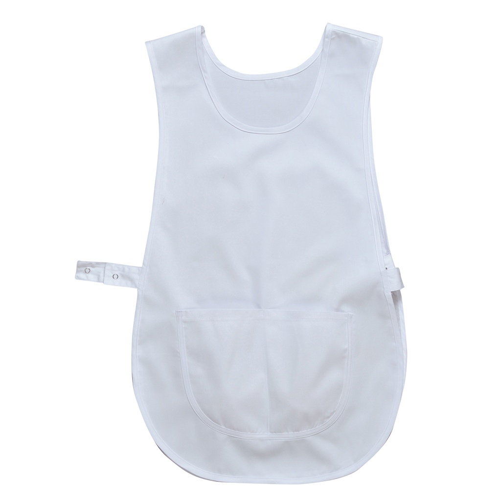 Grembiule a casacca con tasca – Bianco