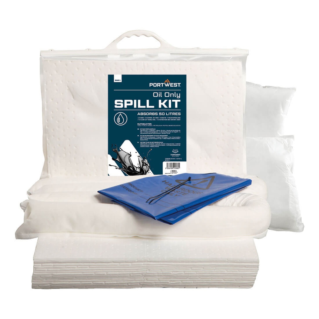 Kit assorbente solo oli 50 l – Bianco