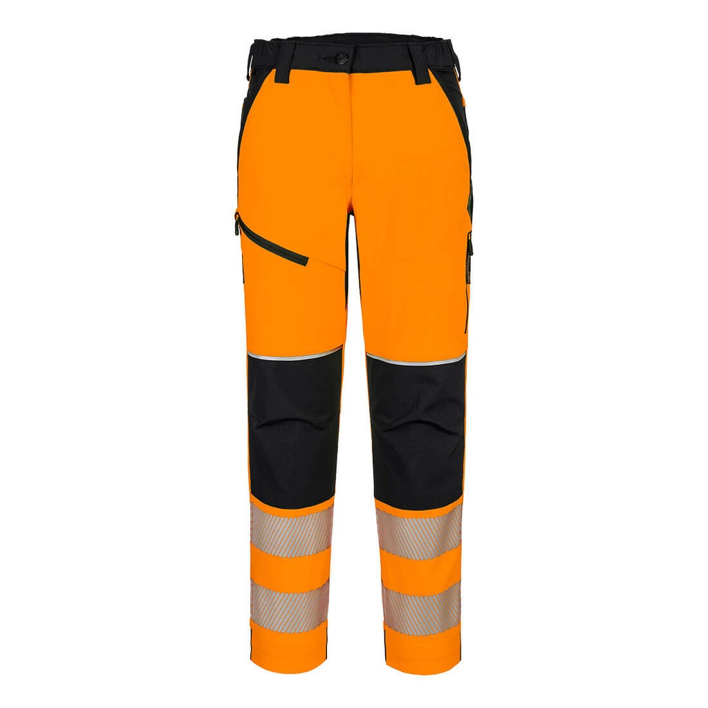 Pantaloni elasticizzati da donna alta visibilità PW3 classe 1 – Arancione/nero