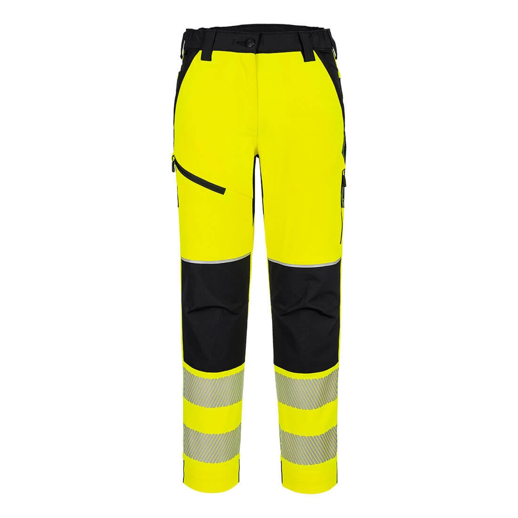 Pantaloni elasticizzati da donna alta visibilità PW3 classe 1 – Giallo/nero