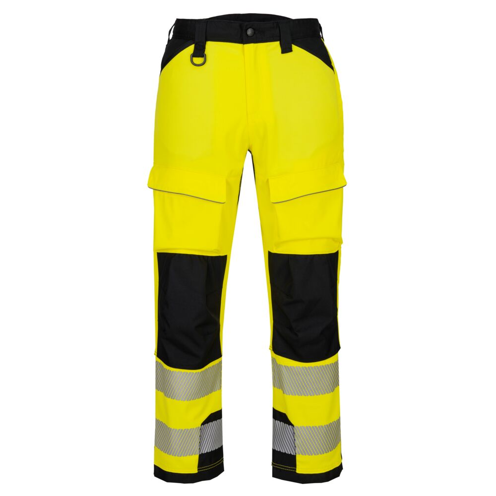 Pantaloni da lavoro alta visibilità PW3 per uso con imbracatura classe 2 – Giallo/nero