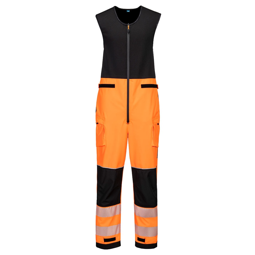 Salopette impermeabile alta visibilità PW3 (3L) classe 2 – Arancione/nero