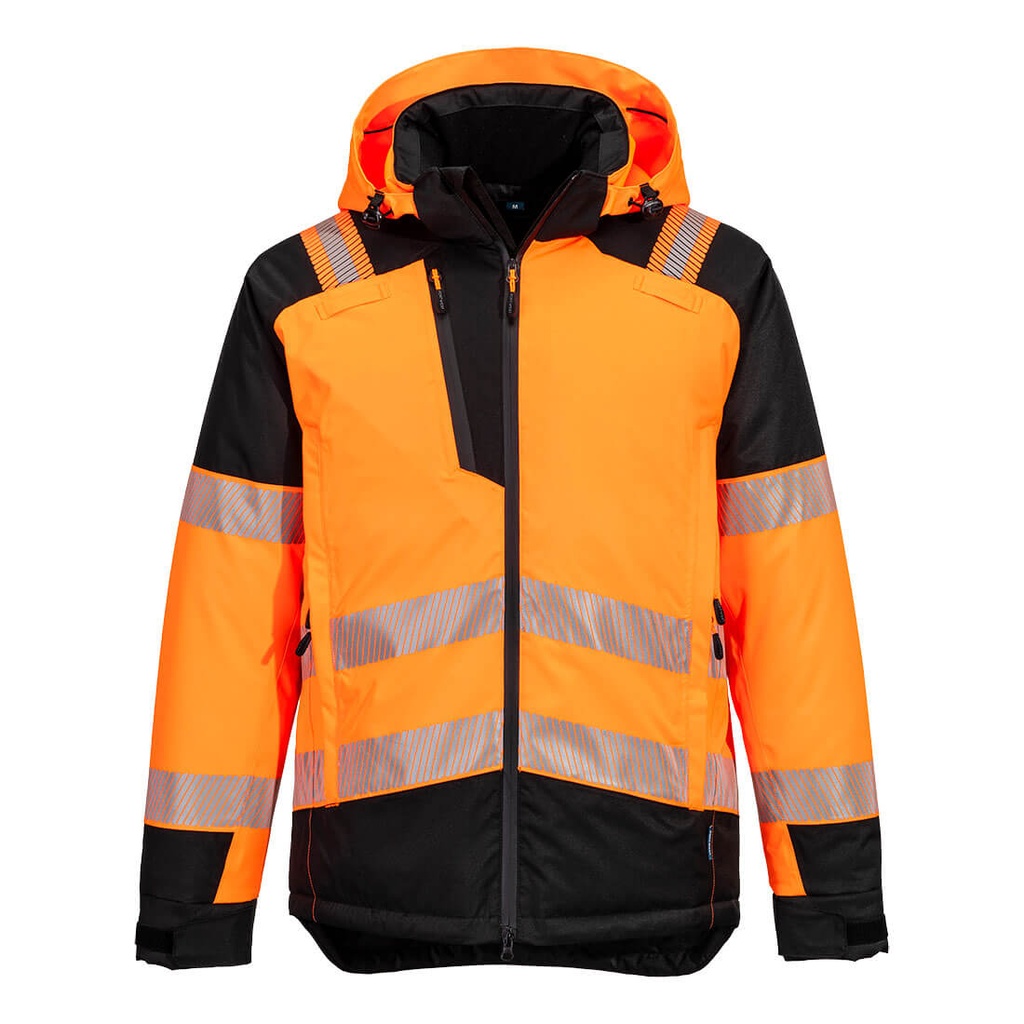 Giacca invernale elasticizzata alta visibilità PW3 classe 2 – Arancione/nero