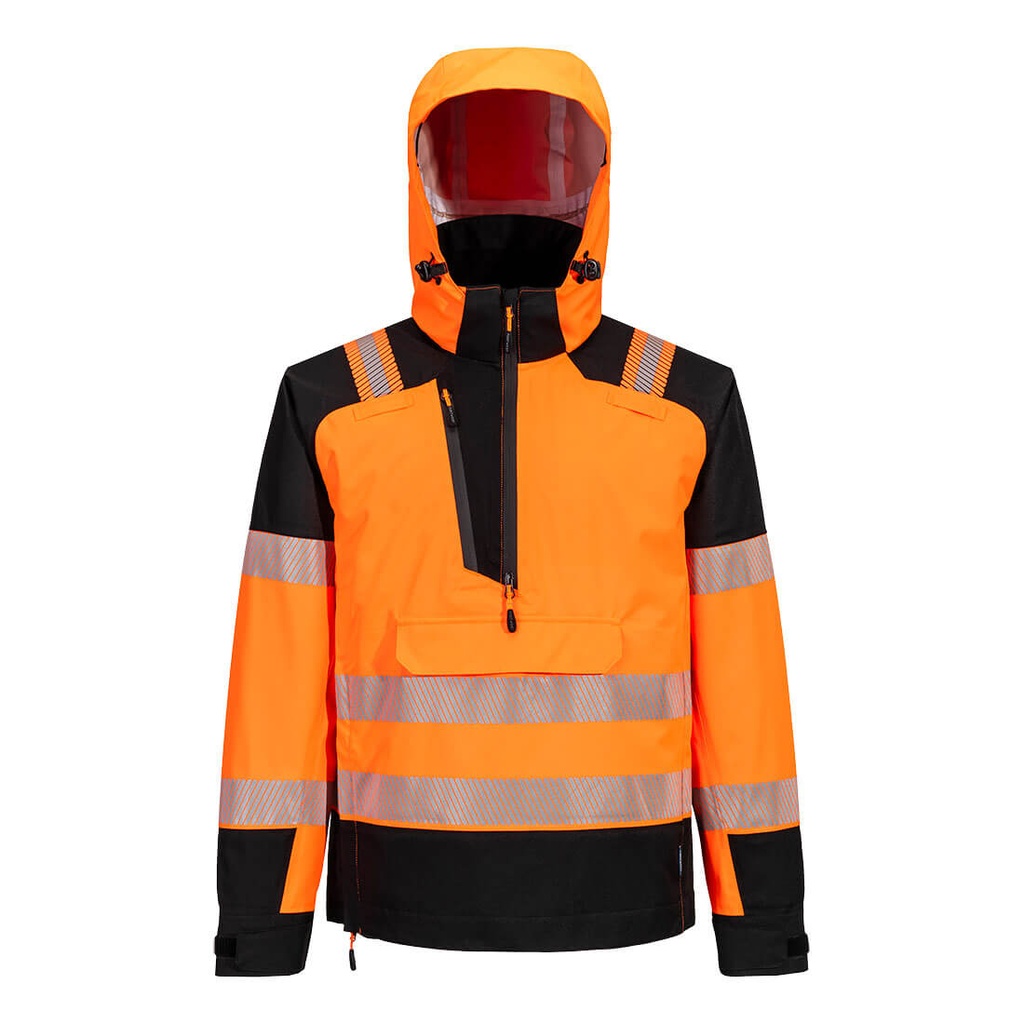 Giacca impermeabile da infilare alta visibilità PW3 (3L) classe 2 – Arancione/nero