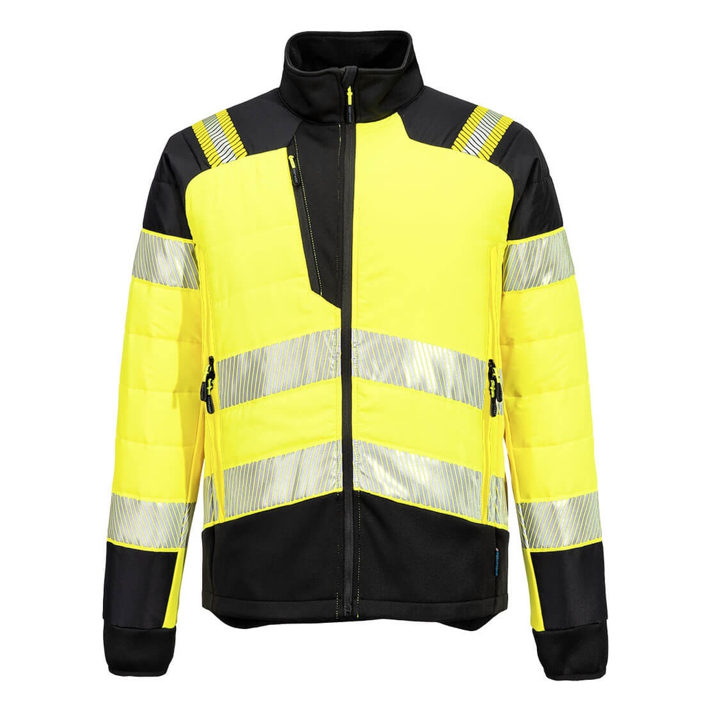 Giacca trapuntata ibrida alta visibilità PW3 classe 2 – Giallo/nero