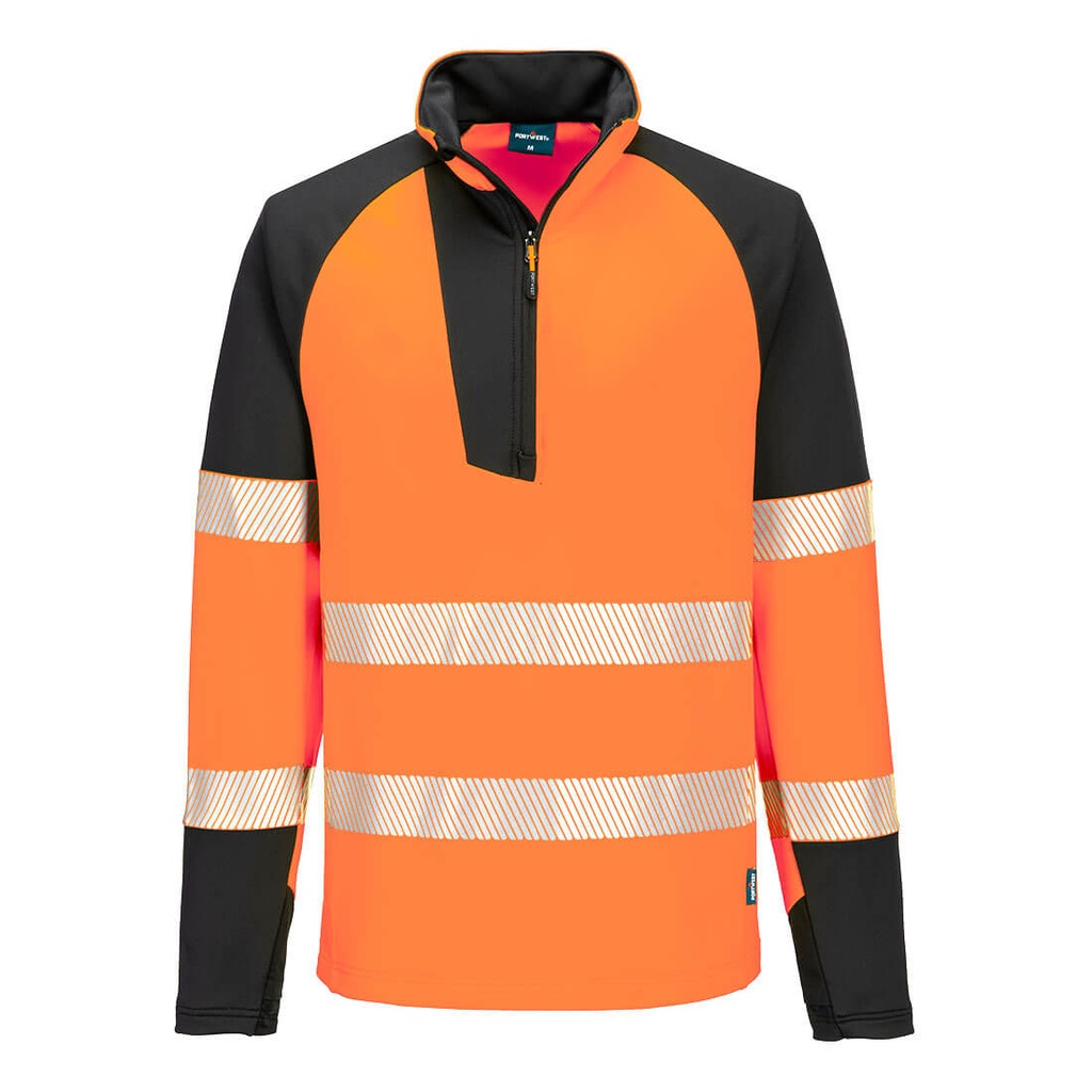 PW3 Felpa Hi-Vis zip 1/4 – Arancione/nero
