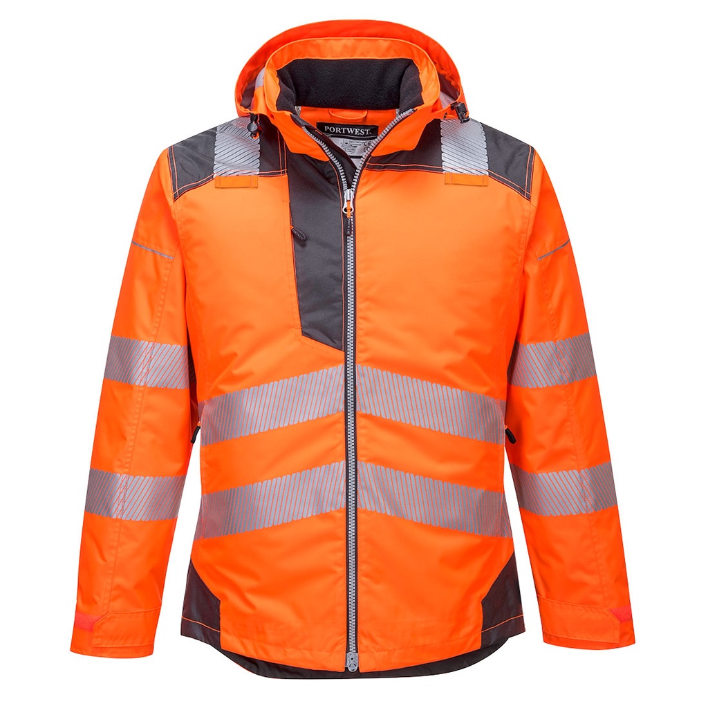 Giacca invernale alta visibilità PW3 classe 3 – Arancione/grigio