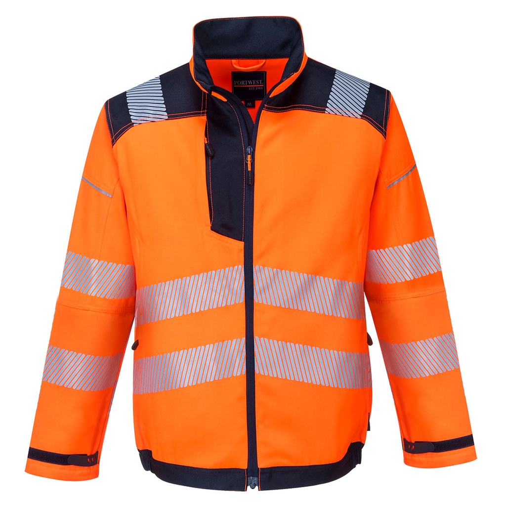 Giacca da lavoro alta visibilità PW3 classe 3 – Arancione/blu navy