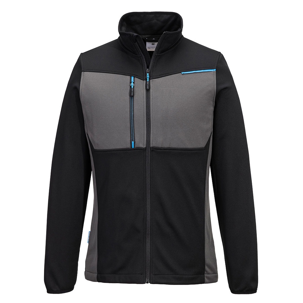 Pile tecnico WX3 con zip intera – Nero