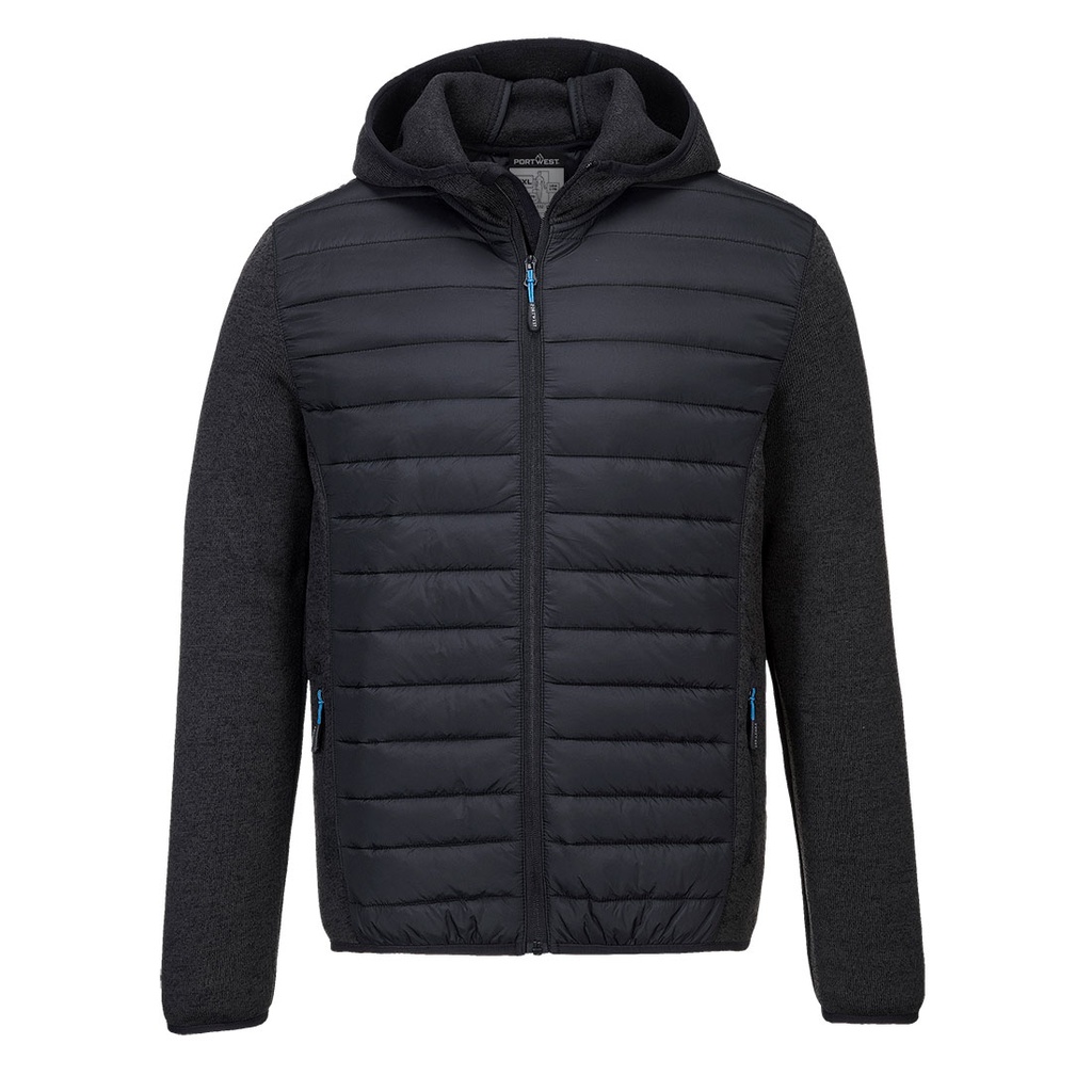 Giacca trapuntata ibrida KX3 con maniche in maglia – Grigio mélange