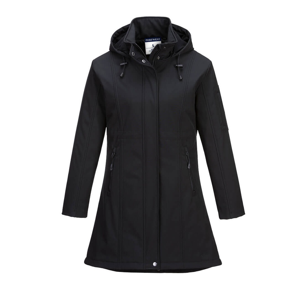 Giacca softshell da donna con cappuccio Carla (3 strati) – Nero
