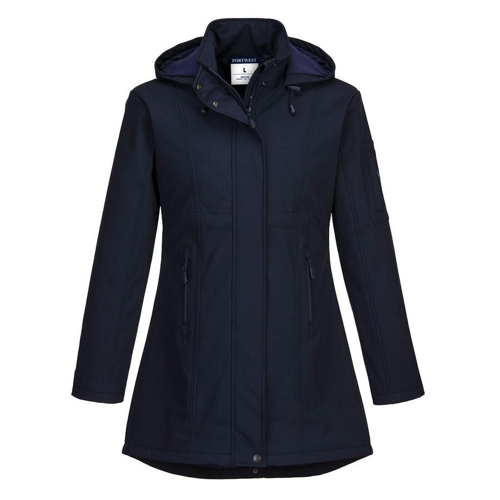 Giacca softshell da donna con cappuccio Carla (3 strati) – Blu navy chiaro