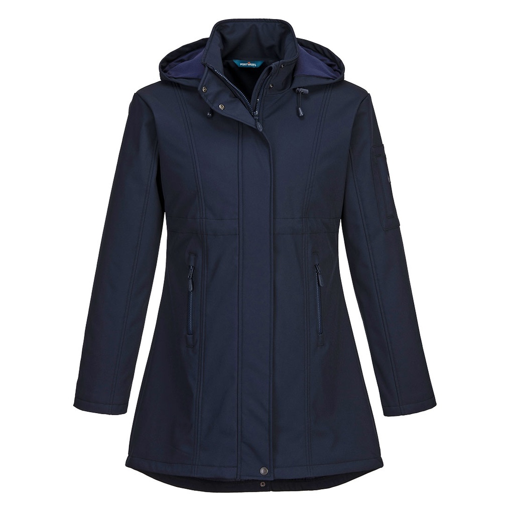 Giacca softshell da donna con cappuccio Carla (3 strati) – Blu navy