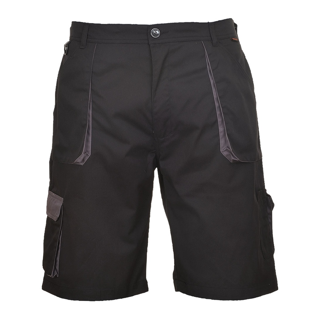 Pantaloncini da lavoro bicolore Texo – Nero