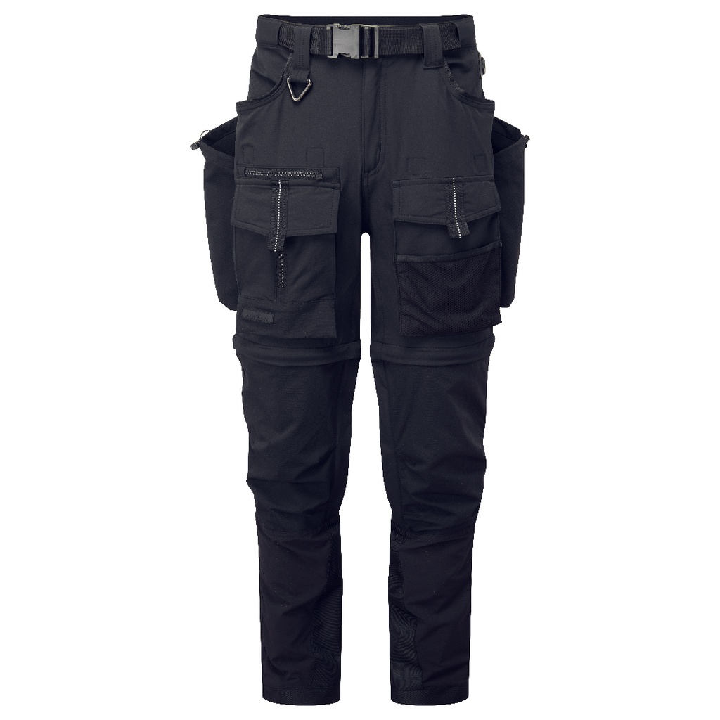 Pantaloni modulari 3 in 1 Ultimate con inserti alta visibilità classe 1 – Nero/giallo