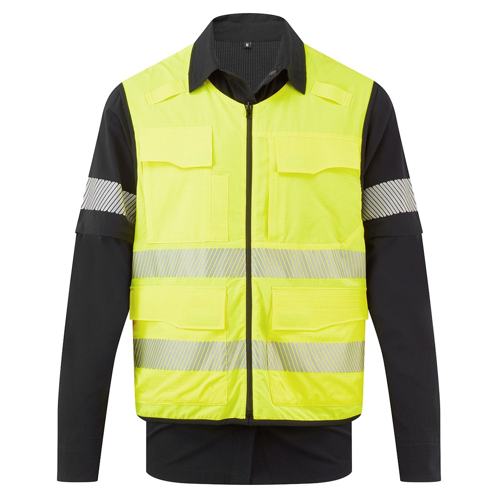 Camicia 6 in 1 Ultimate Modular con gilet alta visibilità classe 1 – Nero/giallo