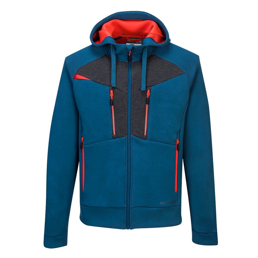 Felpa con cappuccio e zip DX4 – Blu metro