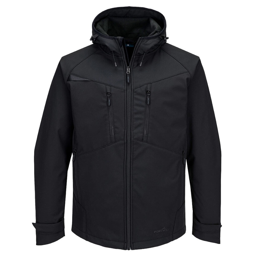 Giacca softshell con cappuccio DX4 (3 strati) – Tutto nero