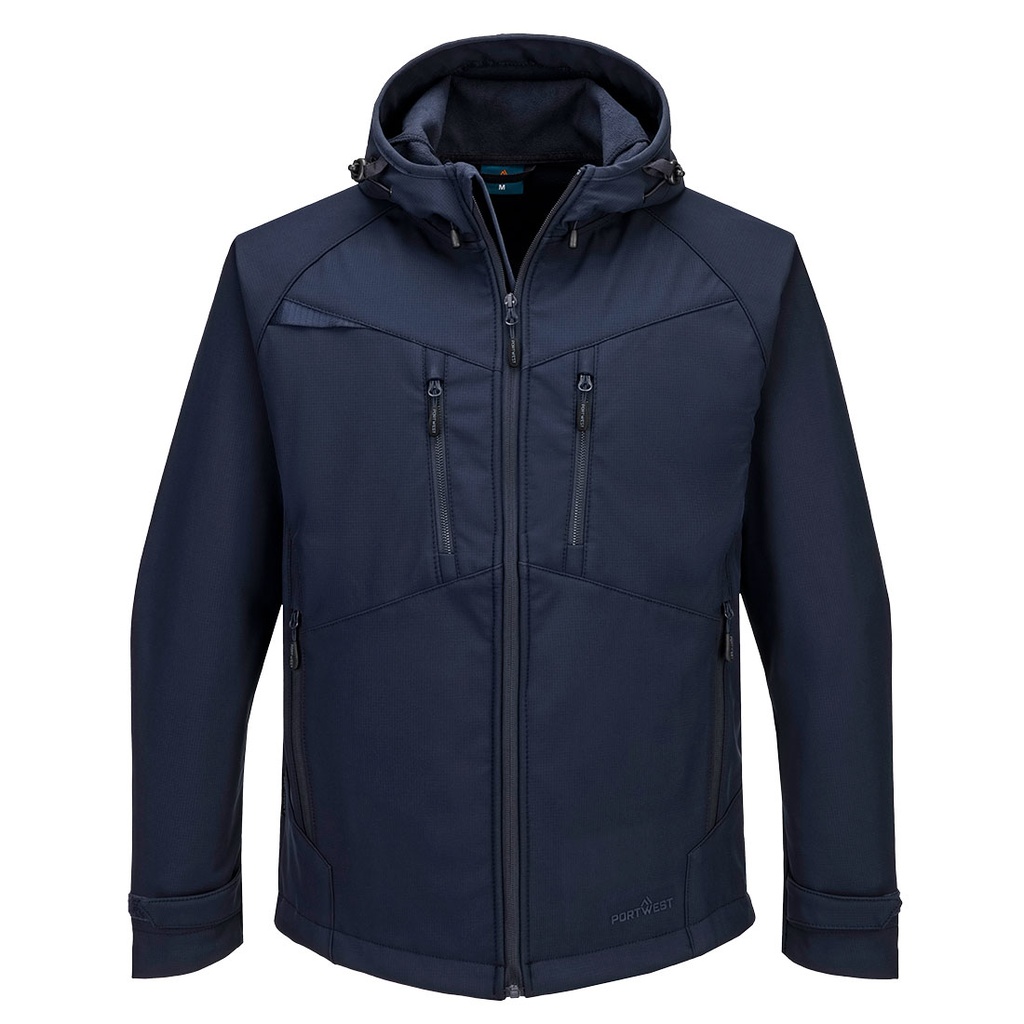 Giacca softshell con cappuccio DX4 (3 strati) – Tutto blu navy