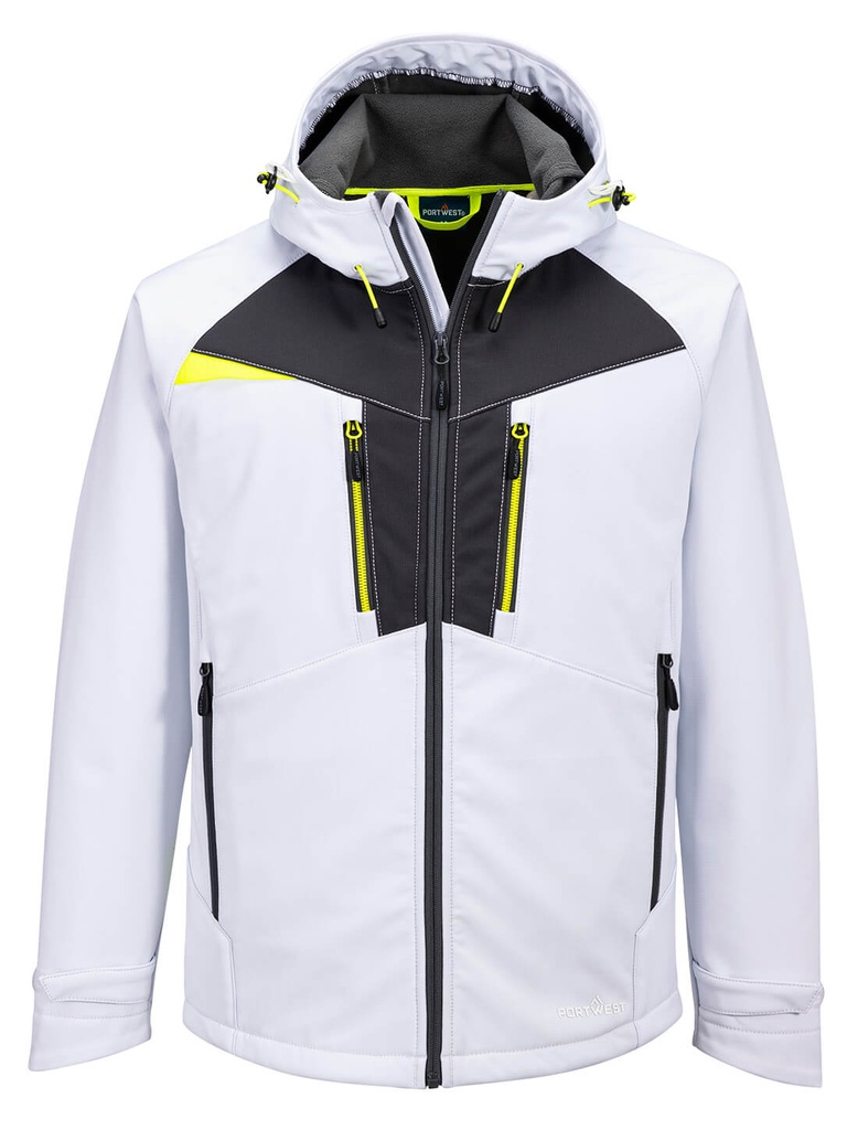 Giacca softshell con cappuccio DX4 (3 strati) – Bianco