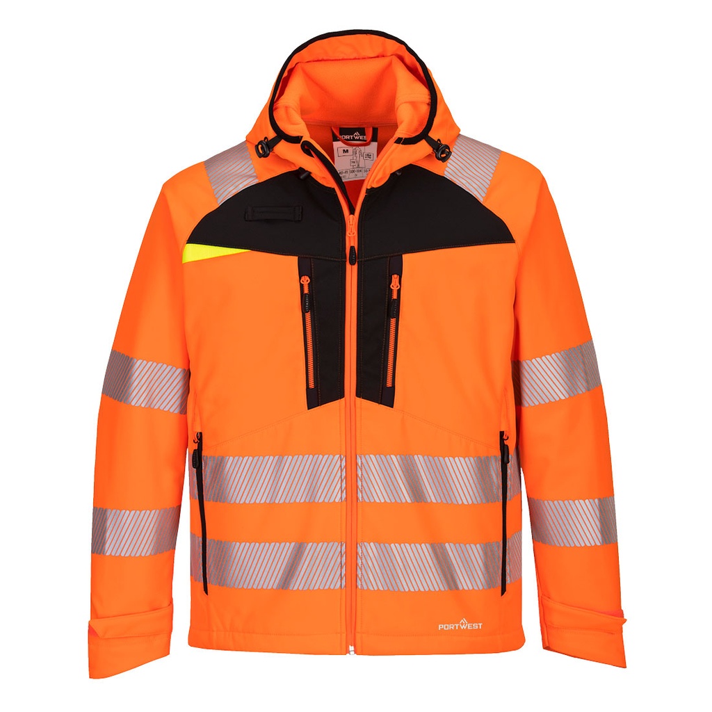 Giacca softshell alta visibilità DX4 (3L) classe 3 – Arancione/nero