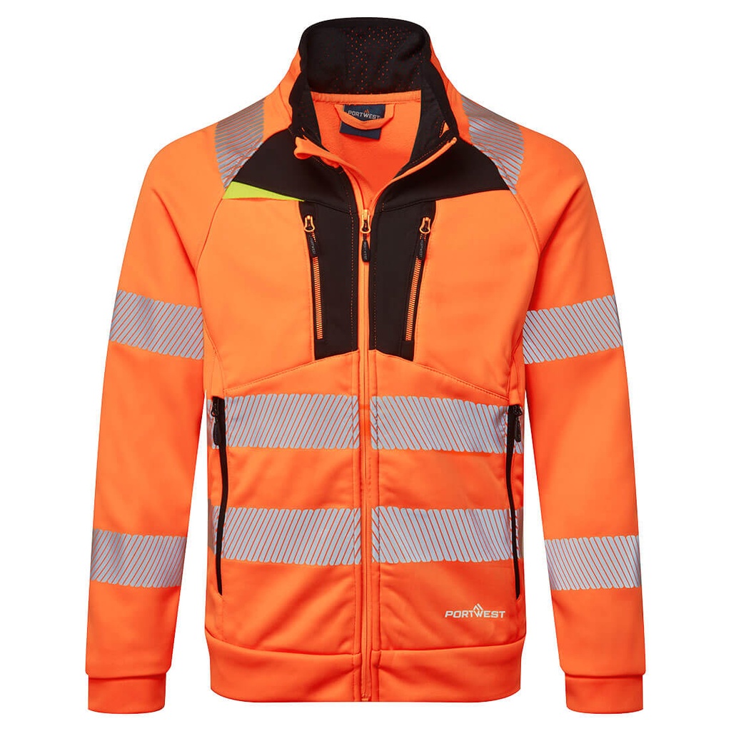 DX4 Felpa Hi-Vis con collo a imbuto e chiusura a zip – Arancione/nero