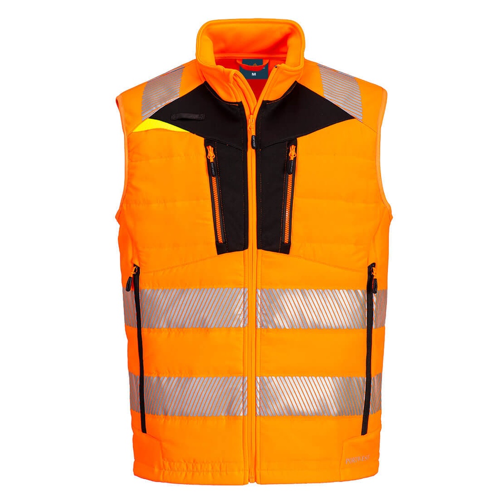 Gilet trapuntato ibrido alta visibilità DX4 classe 1/2 – Arancione/nero
