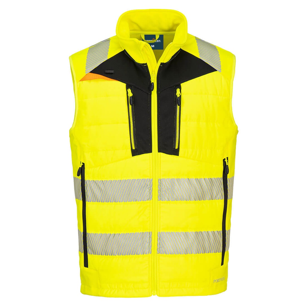 Gilet trapuntato ibrido alta visibilità DX4 classe 1/2 – Giallo/nero