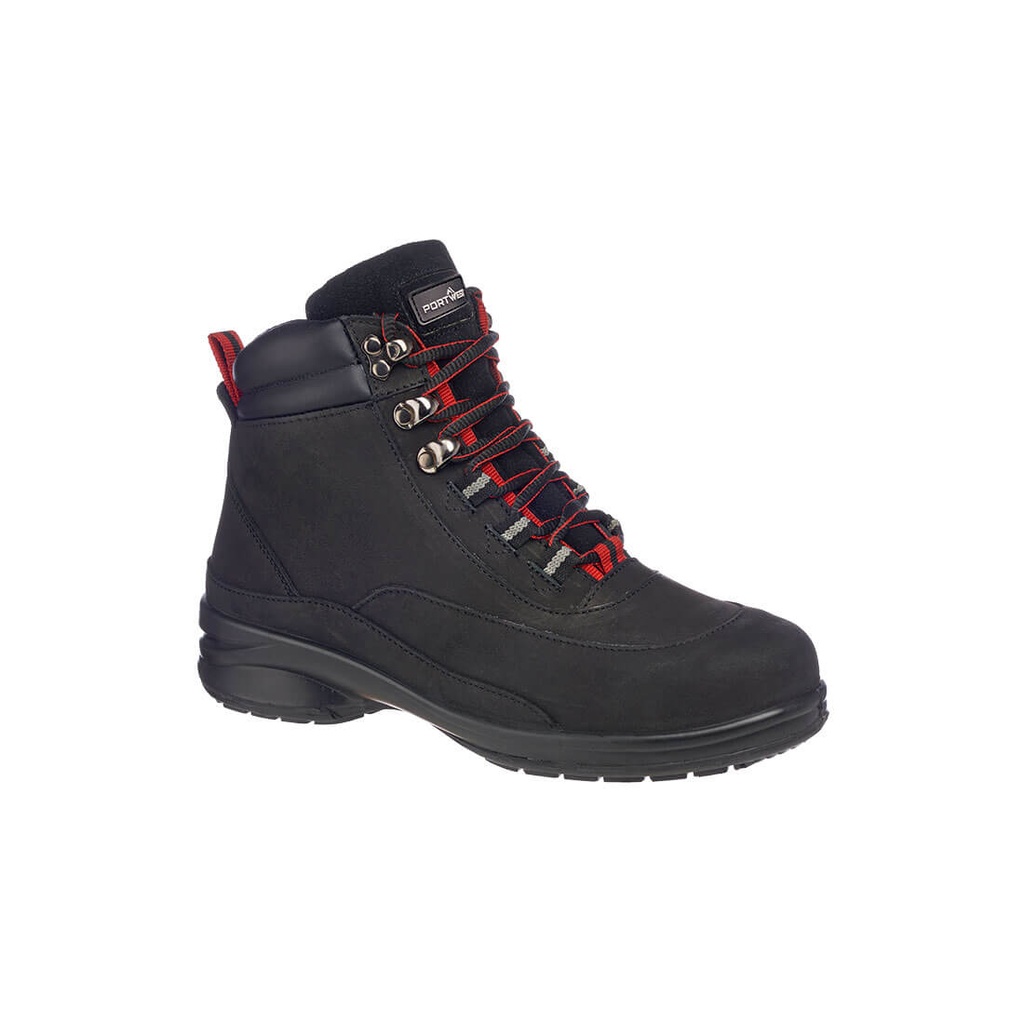 Scarponcino antinfortunistico da trekking da donna in nabuk puntale in acciaio S3 – Nero