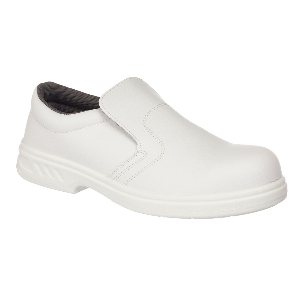 Scarpa antinfortunistica senza lacci in microfibra puntale in acciaio S2 FO SR – Bianco