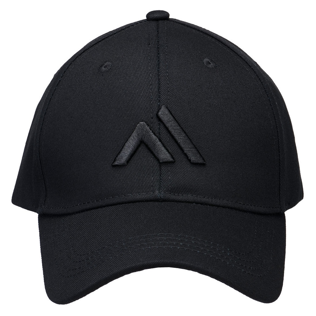 Cappellino da baseball premium a 6 pannelli con logo ricamato – Nero