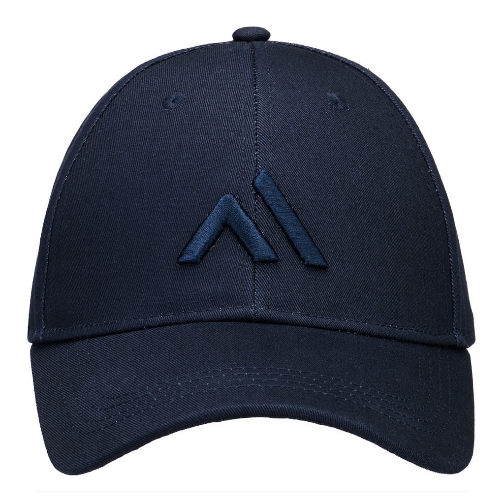 Cappellino da baseball premium a 6 pannelli con logo ricamato – Blu navy