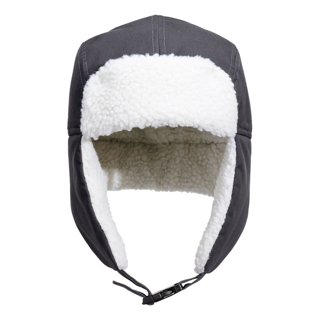 Cappello trapper con paraorecchie foderato sherpa – Grigio metallo