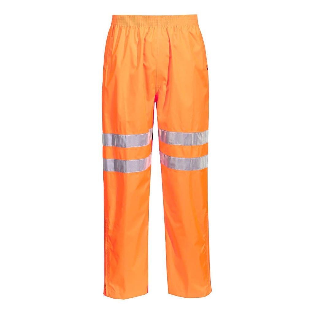 Pantaloni Traffic impermeabili alta visibilità con zip laterali classe 2 – Arancione