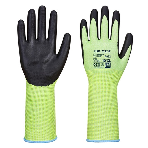 Guanti antitaglio Cut D13 in nitrile verde polsino lungo