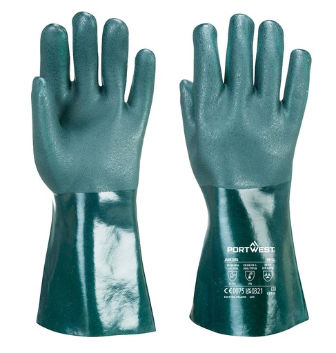 Guanti chimici Chem 350 in PVC doppia immersione 35 cm