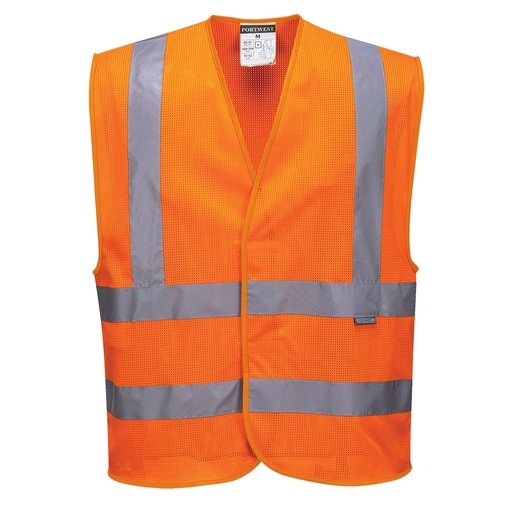 Gilet alta visibilità in rete con bande e bretelle classe 2
