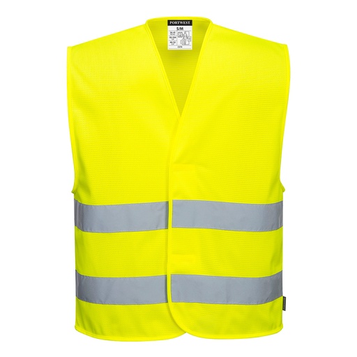 Gilet alta visibilità in rete a due bande classe 2