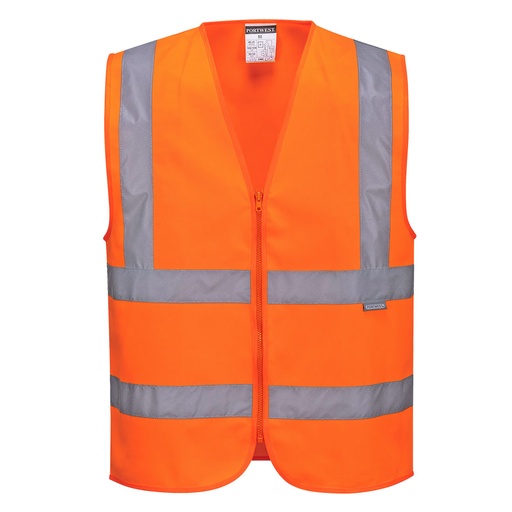 Gilet alta visibilità con bande e bretelle e chiusura a zip classe 2