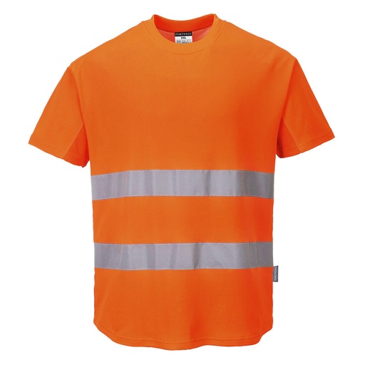 T-shirt alta visibilità Cotton Comfort con inserti in rete classe 2