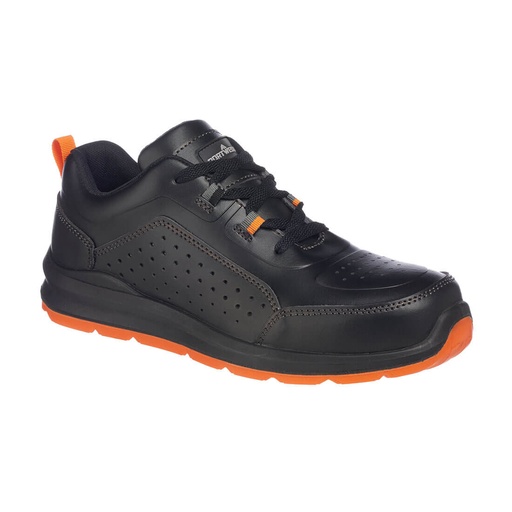 Scarpa antinfortunistica sportiva traforata in pelle puntale in composito S1P SRC