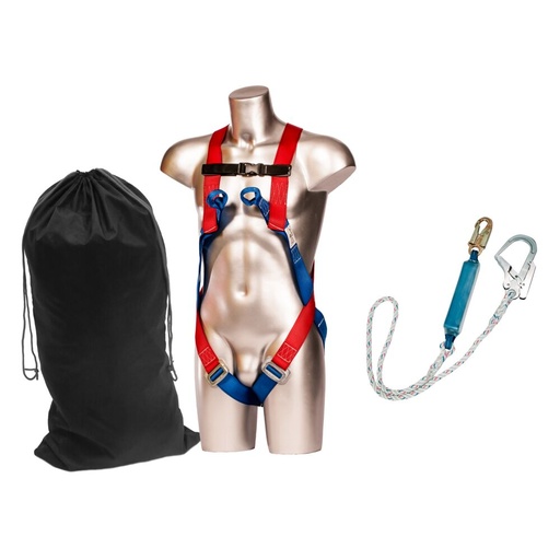 Kit anticaduta con imbracatura e cordino con assorbitore