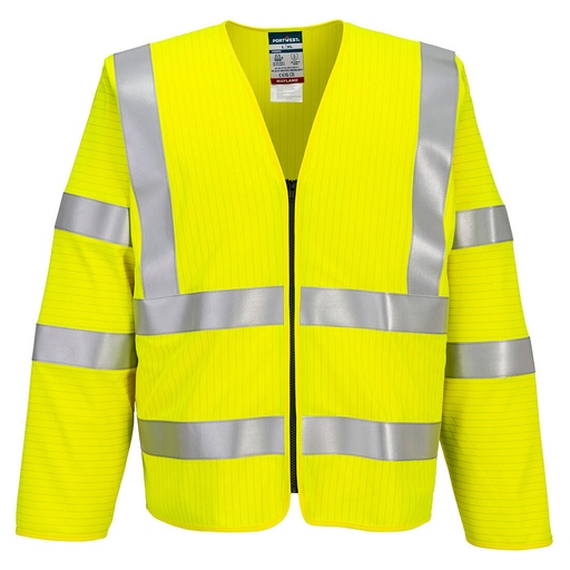 Gilet ignifugo alta visibilità a maniche lunghe con zip Bizflame classe 3