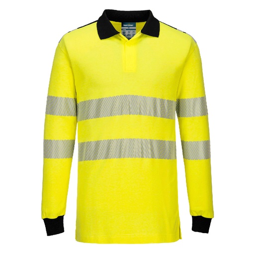 Polo manica lunga ignifuga alta visibilità PW3 Modaflame classe 3